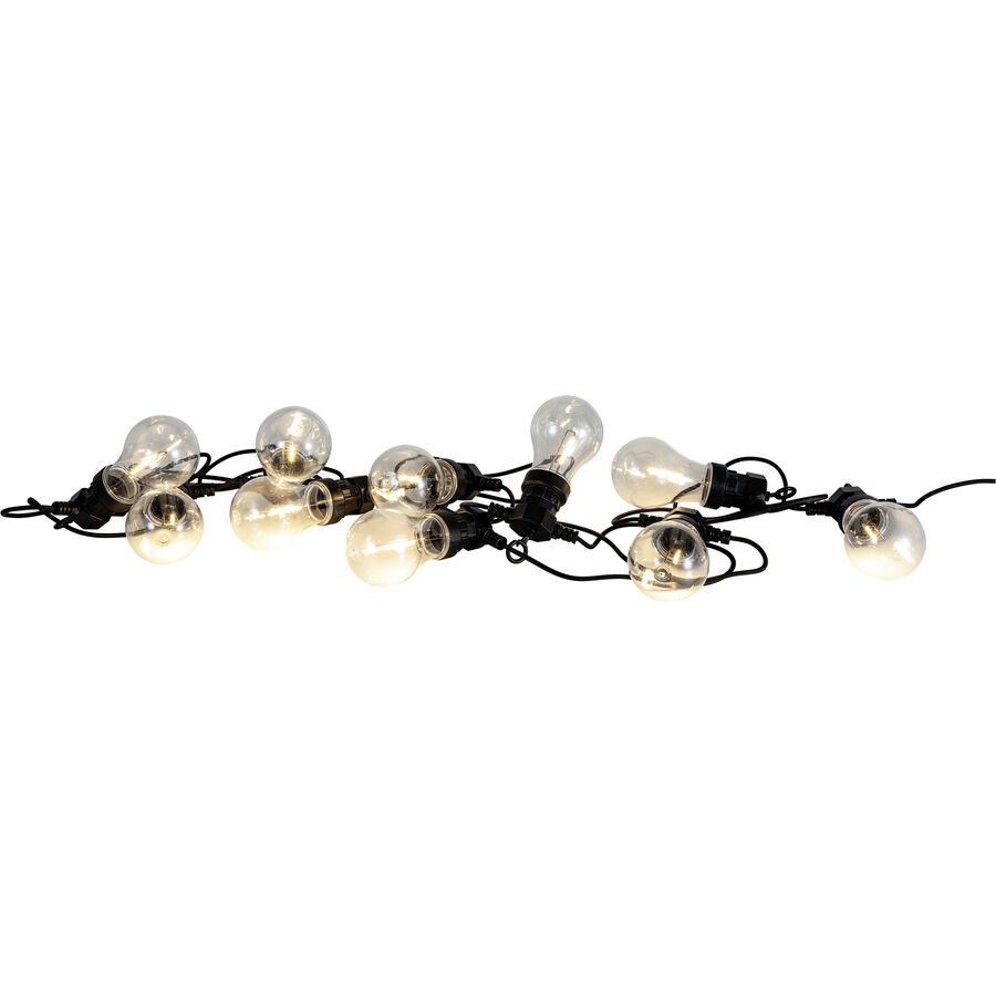 Lichterkette Filament Kunststoff 6 cm - Farbe: schwarz - LED - Lichtfarbe: Extra warmweiss - Lichterkette- LED Energiesparlampe