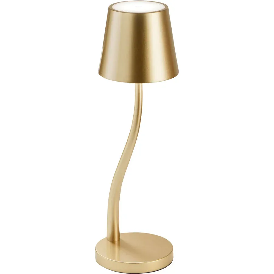 Tischlampe Priti Weiss Metall 11 cm 36.5 cm - Farbe: Gold - LED - Lichtfarbe: Warmweiss - Tischlampe- LED Energiesparlampe