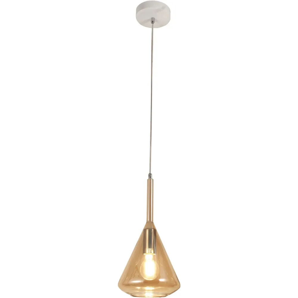 Pendellampe Tulisa Gelb Glas/Metall 20 cm 200 cm - Farbe: amber - Material: Metall/Glas - Pendellampe