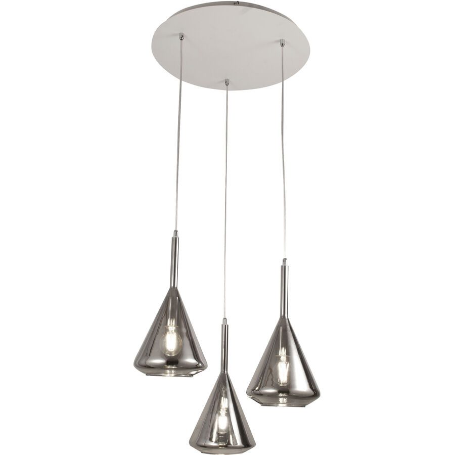 Pendellampe Tulisa Grau Glas/Metall 52 cm 200 cm - Material: Metall/Glas - Pendellampe