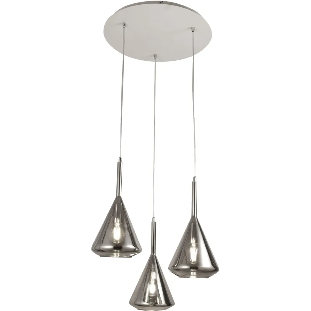Pendellampe Tulisa Grau Glas/Metall 52 cm 200 cm - Material: Metall/Glas - Pendellampe