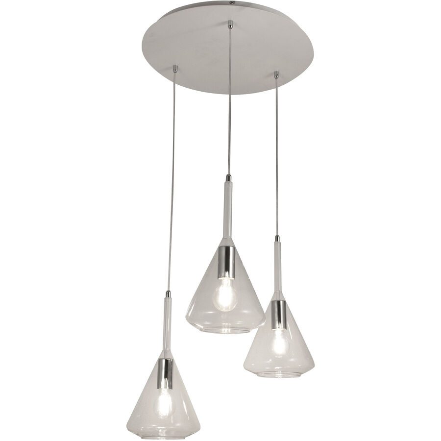 Pendellampe Tulisa Transparent Glas/Metall 52 cm 200 cm - Material: Metall/Glas - Pendellampe