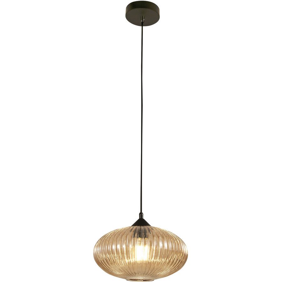 Pendellampe Mikati Gelb Glas/Metall 30 cm 200 cm - Farbe: amber - Material: Metall/Glas - Pendellampe