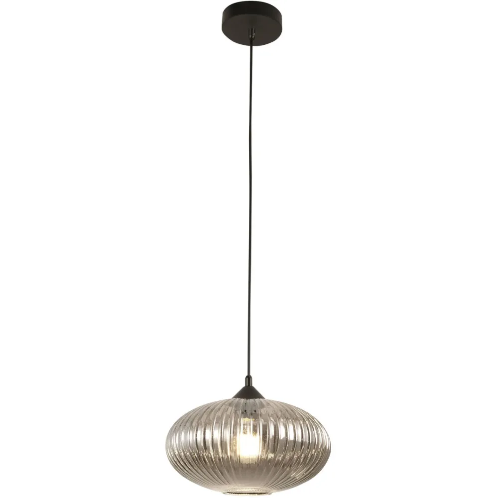 Pendellampe Mikati Grau Glas/Metall 30 cm 200 cm - Material: Metall/Glas - Pendellampe