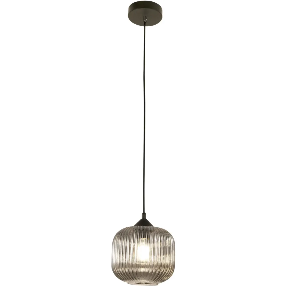 Pendellampe Moran Grau Glas/Metall 20 cm 200 cm - Material: Metall/Glas - Pendellampe