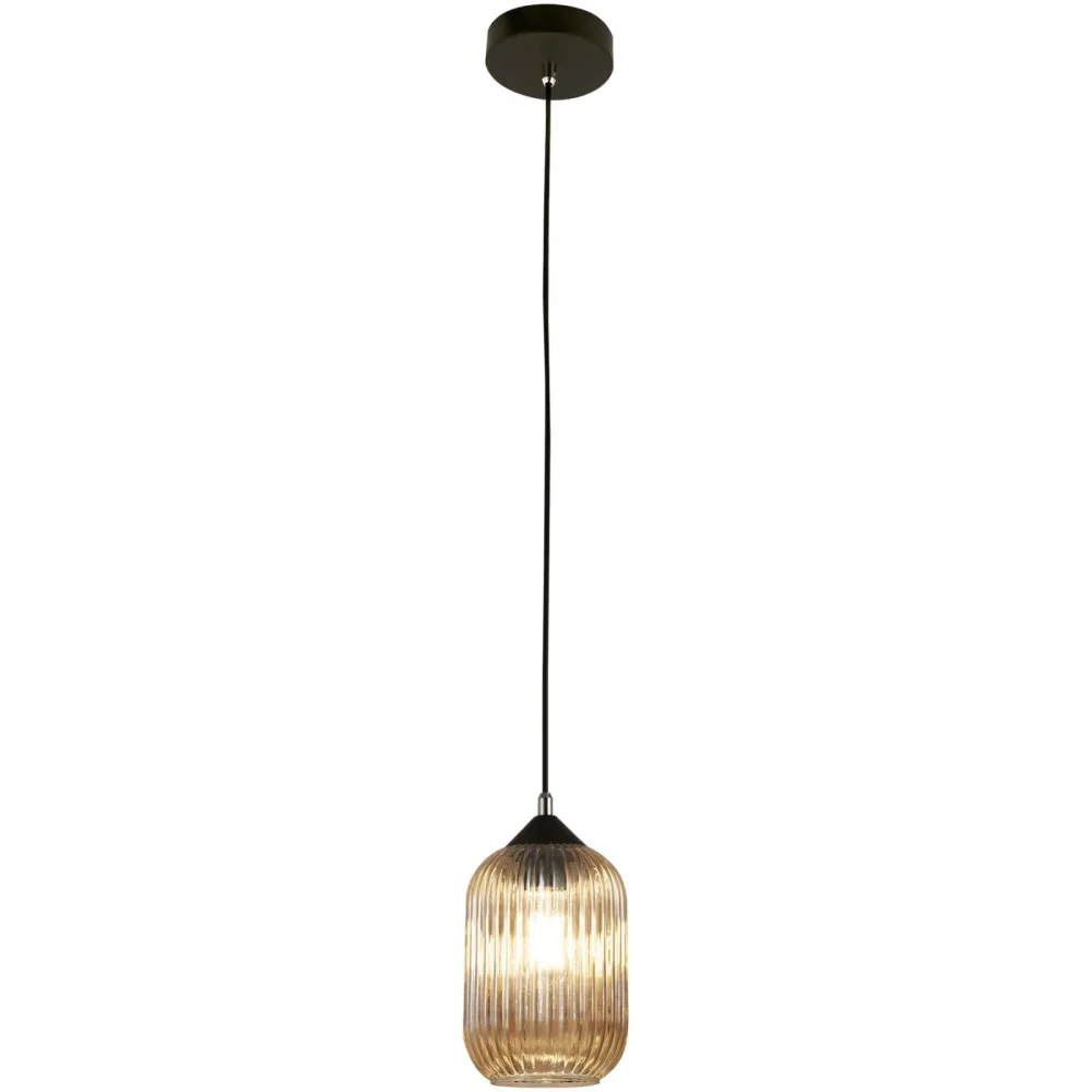 Pendellampe Poncio Gelb Glas/Metall 14 cm 200 cm - Farbe: amber - Material: Metall/Glas - Pendellampe
