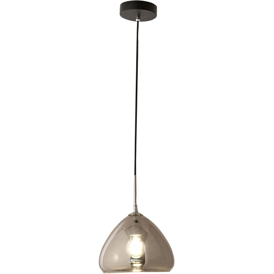 Pendellampe Ove Grau Glas/Metall 24 cm 200 cm - Farbe: verchromt - Material: Metall/Glas - Pendellampe
