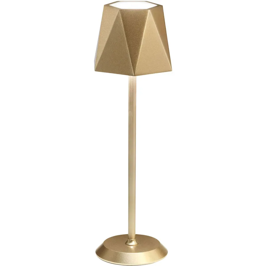 Tischlampe Keely Weiss Metall 38 cm - Farbe: Gold - LED - Lichtfarbe: Warmweiss - Tischlampe- LED Energiesparlampe