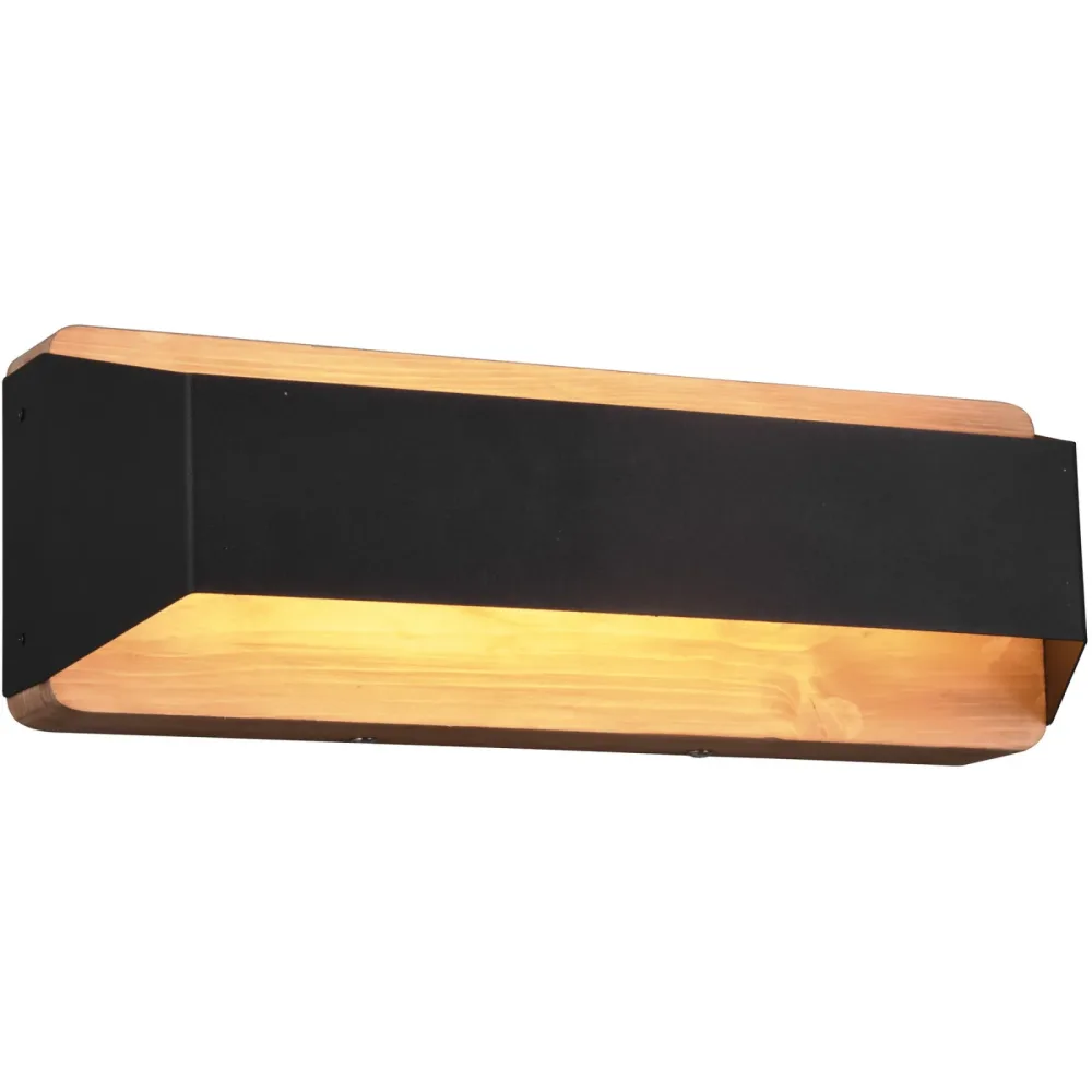 Wandlampe Orca Schwarz Metall 35.2 cm 12 cm - Farbe: schwarz matt - LED - Lichtfarbe: Warmweiss - Wandlampe- LED Energiesparlampe