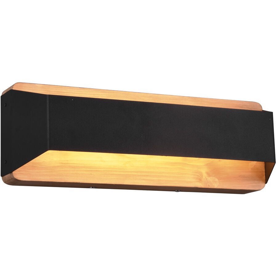 Wandlampe Orca Schwarz Metall 35.2 cm 12 cm - Farbe: schwarz matt - LED - Lichtfarbe: Warmweiss - Wandlampe- LED Energiesparlampe
