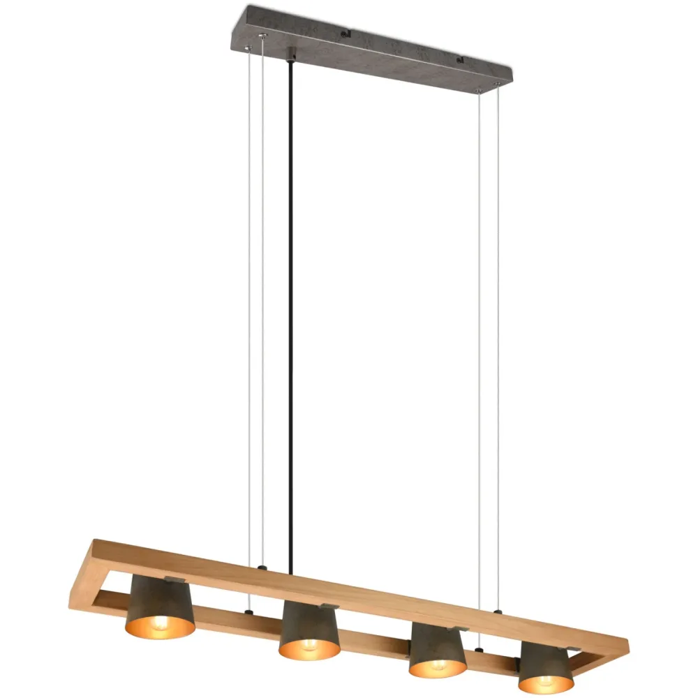 Pendellampe Bree Grau Metall 100 cm 150 cm - Farbe: Nickel antik - Pendellampe