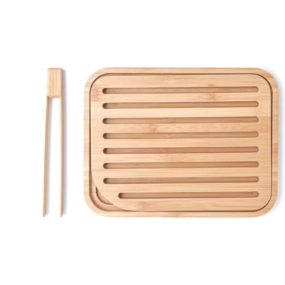 Diverse Brotteller Pebbly Braun Bambus 20 cm 26 cm - Farbe: Natural - Brotteller