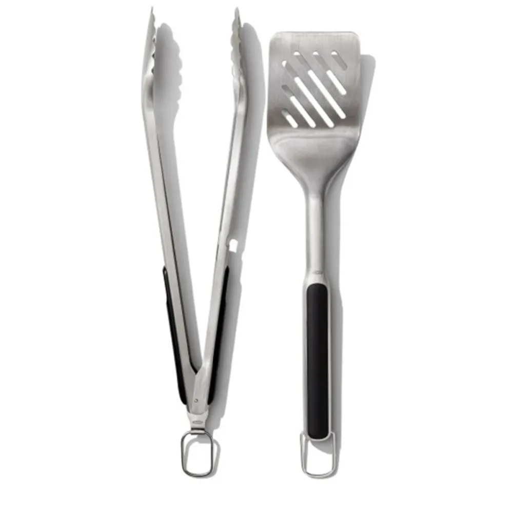 Grillzange Oxo Schwarz/Silber Edelstahl/Polyethylen 3.94 cm - Material: Edelstahl/Polypropylen - Grillzange