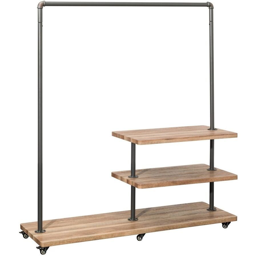 Garderobe Benoit Grau/Braun MDF/Metall 150 cm 166.5 cm - Farbe: dunkelgrau/natur - Garderobe