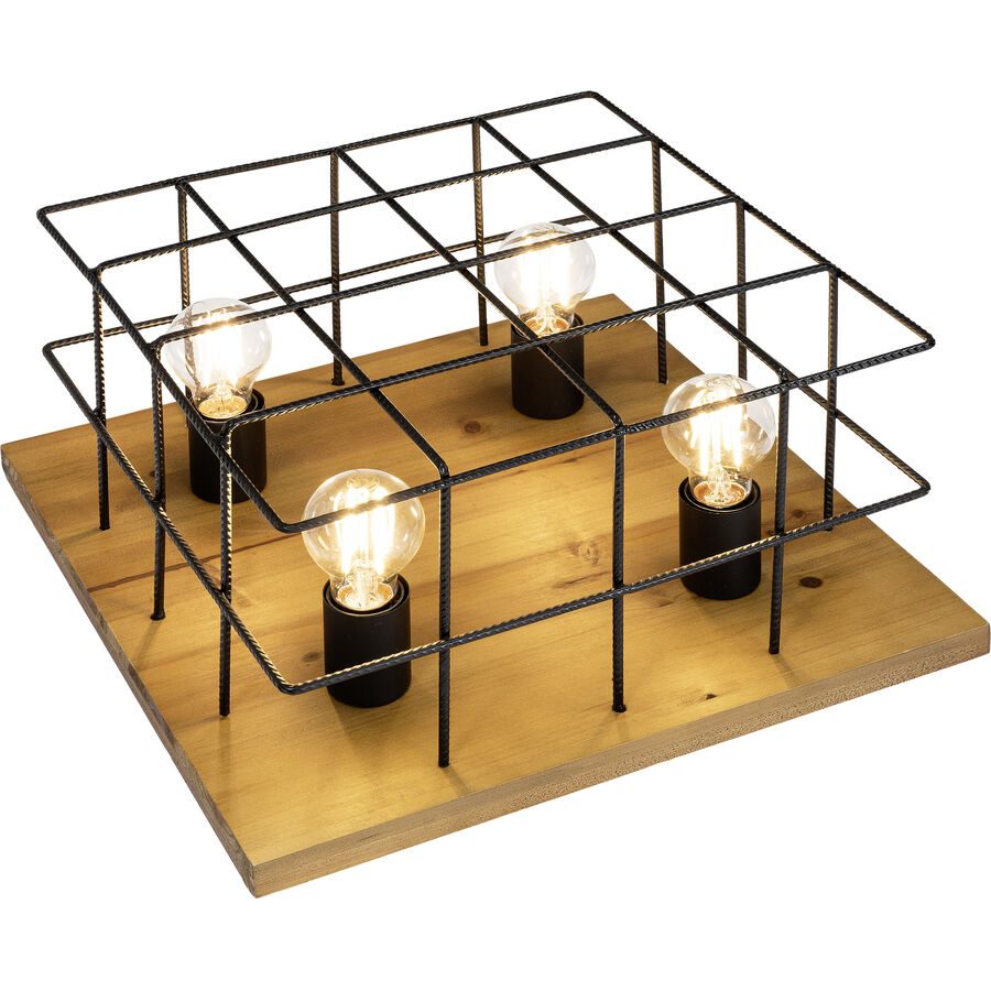 Deckenlampe Edion Braun Holz/Metall 40 cm 26 cm - Farbe: Holzfarben - Deckenlampe