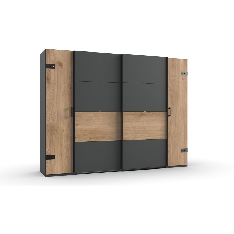 Kleiderschrank Jasmin Braun/Grau Holzwerkstoff 272 cm 65 cm 210 cm - Farbe: Eiche/graphit - Kleiderschrank