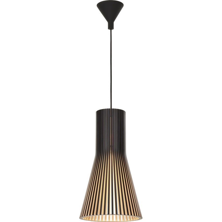 Secto Design Pendellampe Secto Small Schwarz Holz 25 cm 45 cm - LED - Lichtfarbe: Warmweiss - Material: Birkenholz - Pendellampe- LED Energiesparlampe