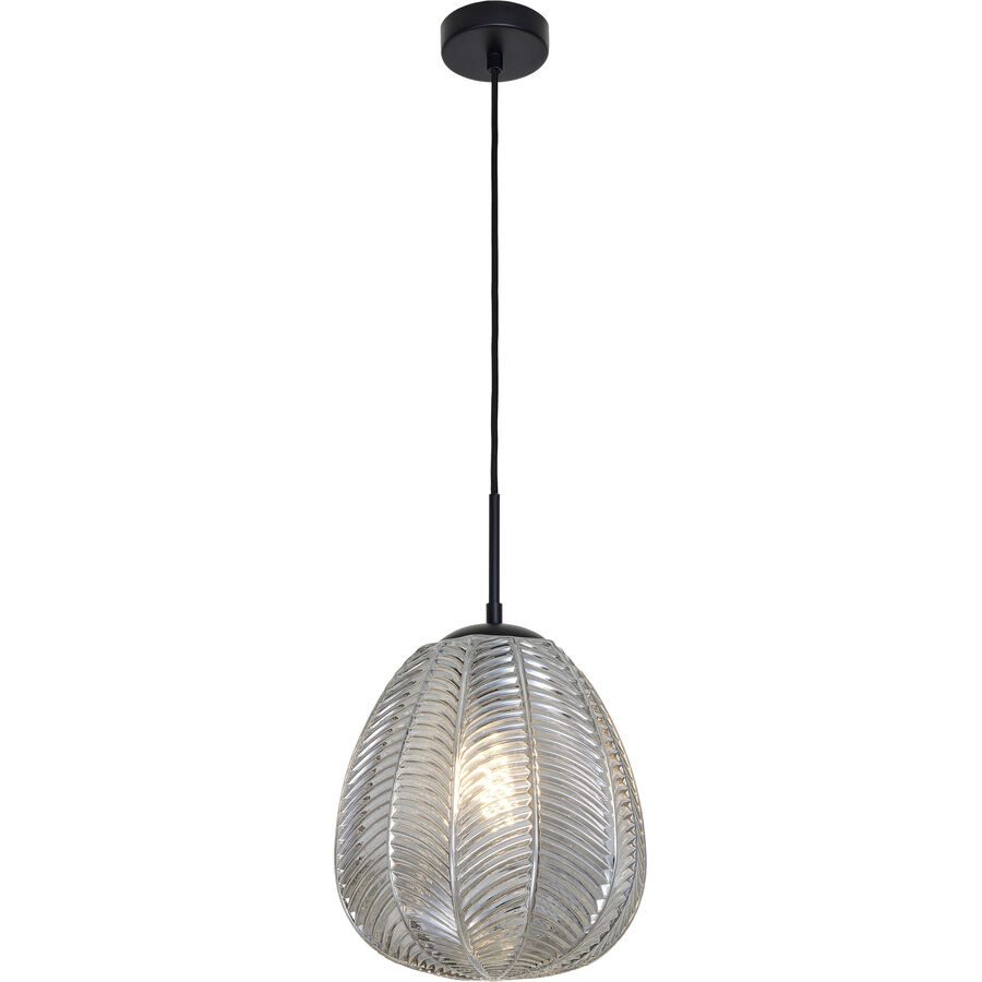 Pendellampe Ilda Schwarz/Grau Glas/Metall 26 cm 130 cm - Farbe: Schwarz/Smoky - Material: Metall/Glas - Pendellampe