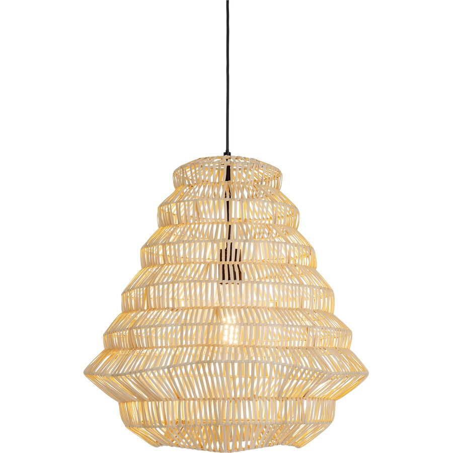 Pendellampe Zina Braun/Schwarz Rattan 50 cm 120 cm - Farbe: natur/schwarz - Pendellampe