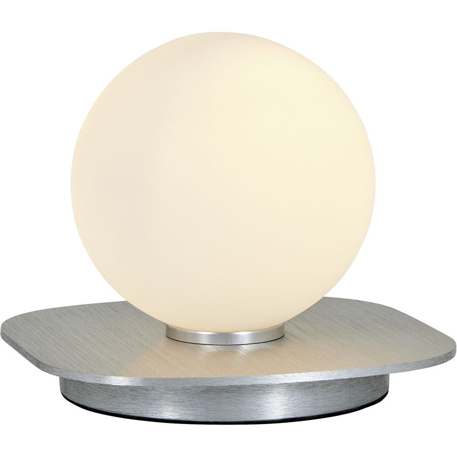 Tischlampe Lien Weiss/Silber Aluminium/Glas 14 cm 10 cm - Tischlampe