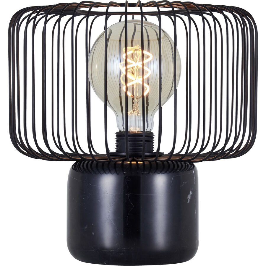 Tischlampe Devis Schwarz Metall 25 cm 25 cm - Farbe: Marmor schwarz - Material: Marmor/Metall - Tischlampe