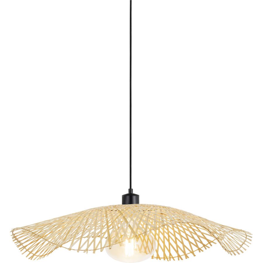 Pendellampe Corra Braun/Schwarz Bambus 60 cm 120 cm - Farbe: natur/schwarz - Pendellampe
