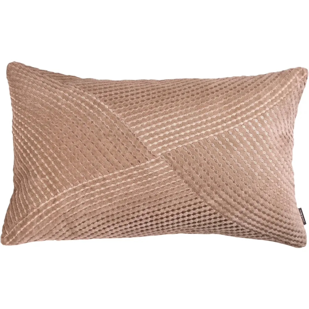 Zierkissen Abia Braun/Grau Baumwolle 30 cm 50 cm - Farbe: taupe - Zierkissen