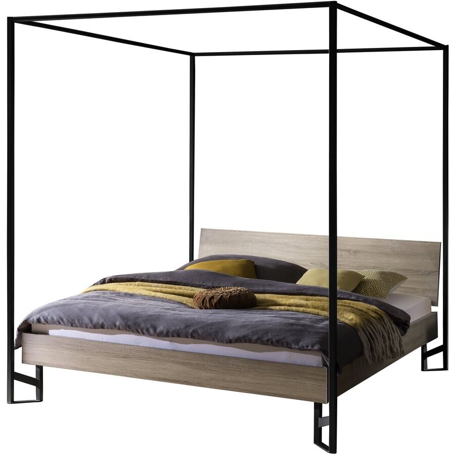Hasena Himmelbett Frank Braun MDF 180 x 200 cm - Farbe: Eiche sägerau - Himmelbett