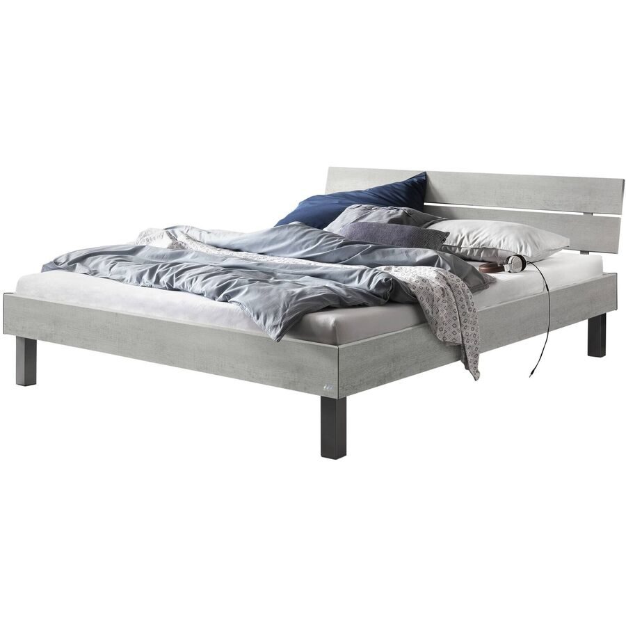Hasena Bett Junka Grau MDF 160 x 200 cm - Farbe: betongrau - Bett