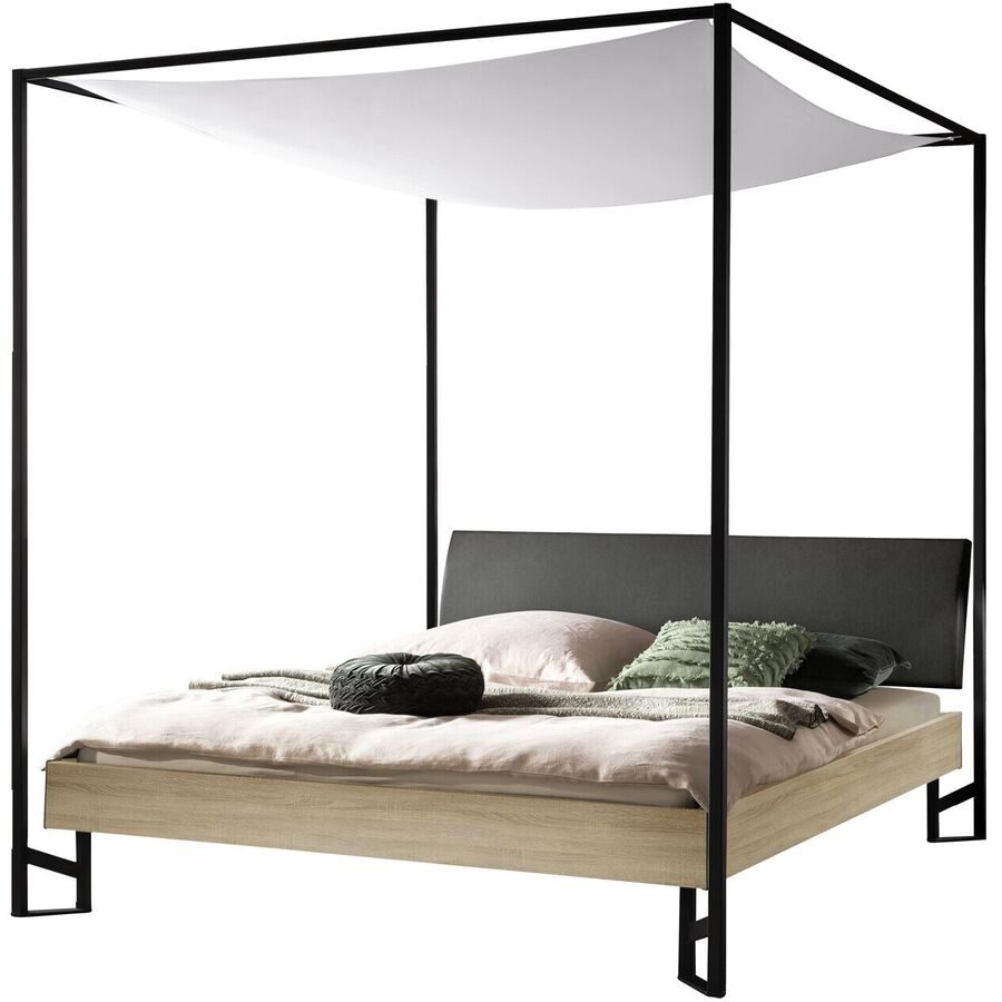 Hasena Himmelbett Migos Braun Holz 140 x 200 cm - Farbe: Eiche sägerau - Material: MDF - Himmelbett