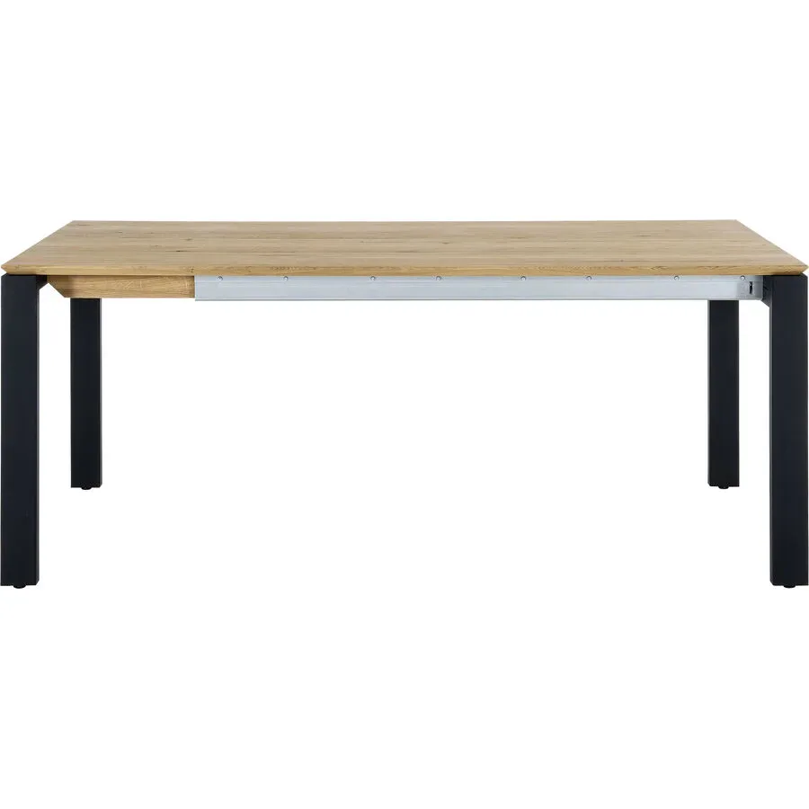Tisch Caleb Braun/Schwarz Holz 160 cm - Farbe: natur, schwarz - Material: Eiche - Tisch