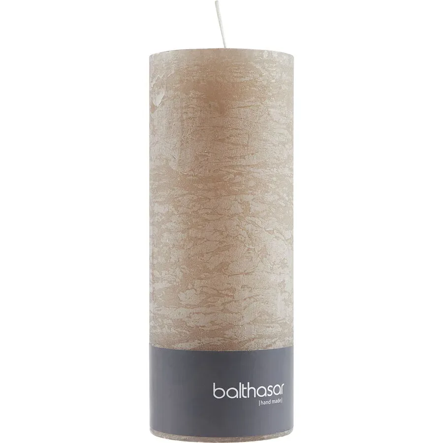 Balthasar - Zylinderkerze, 70X180MM, Taupe