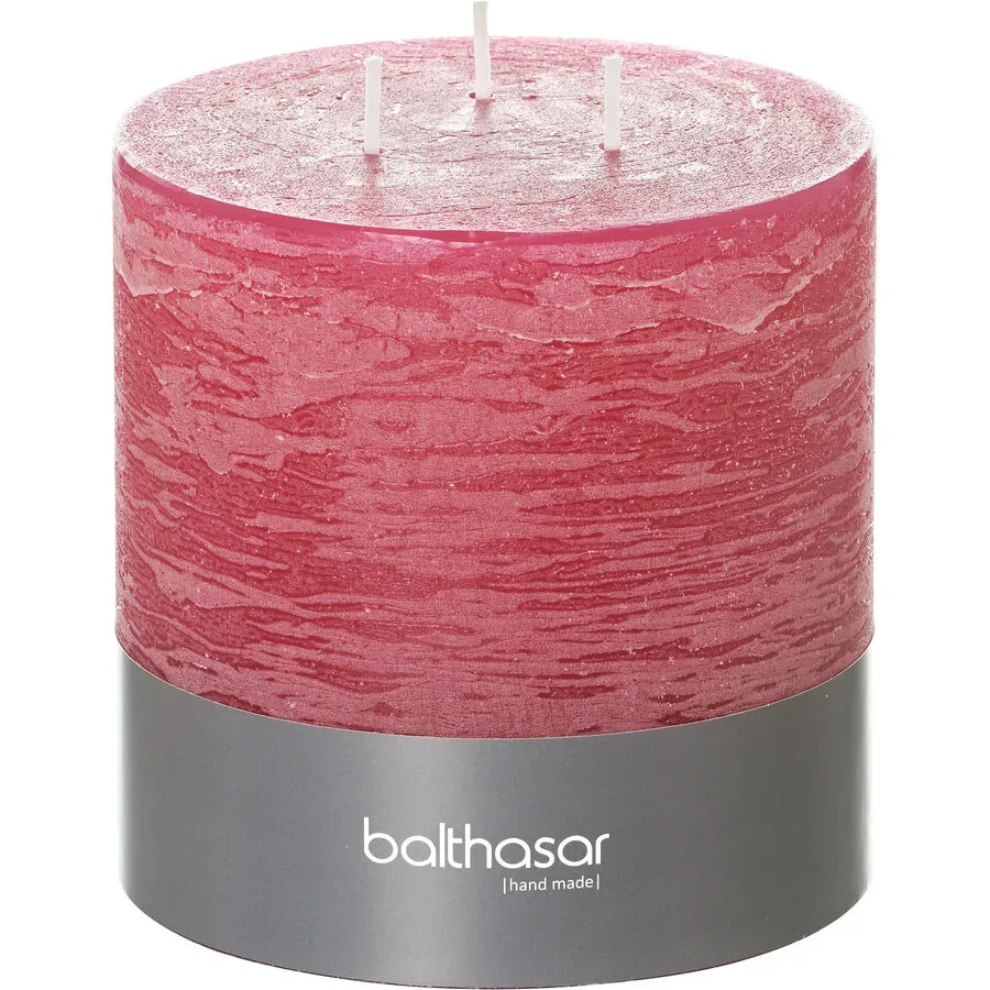 Balthasar - Zylinderkerze 3-Docht, 120X120MM, Himbeere