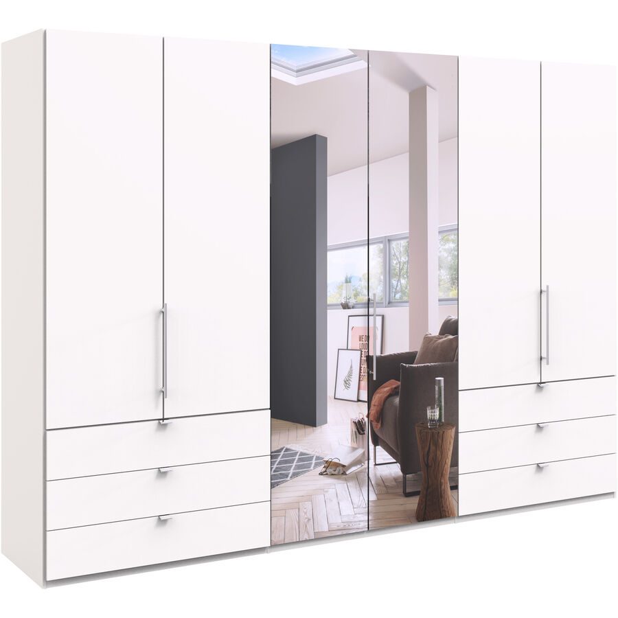 Kleiderschrank Folt Weiss Holzwerkstoff 300 cm 58 cm 216 cm - Kleiderschrank