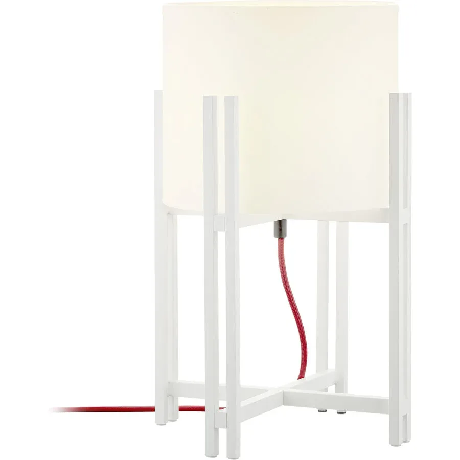 Designer-Tischlampe Bankamp Dynasty E27 weiss H 34 cm - Material: Aluminium/Glas - Designer-Tischlampe