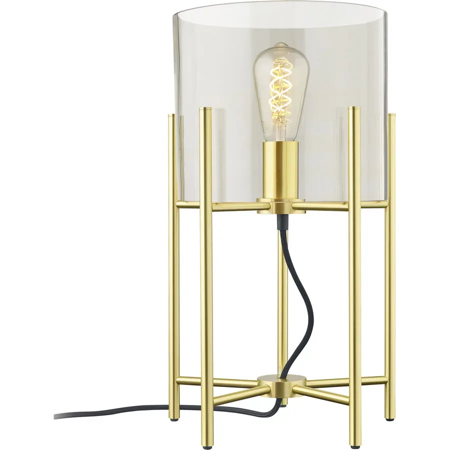 Designer-Tischlampe Bankamp Heritage E27 Messing matt H 34 cm - Farbe: Gold - Material: Messing/Glas - Designer-Tischlampe