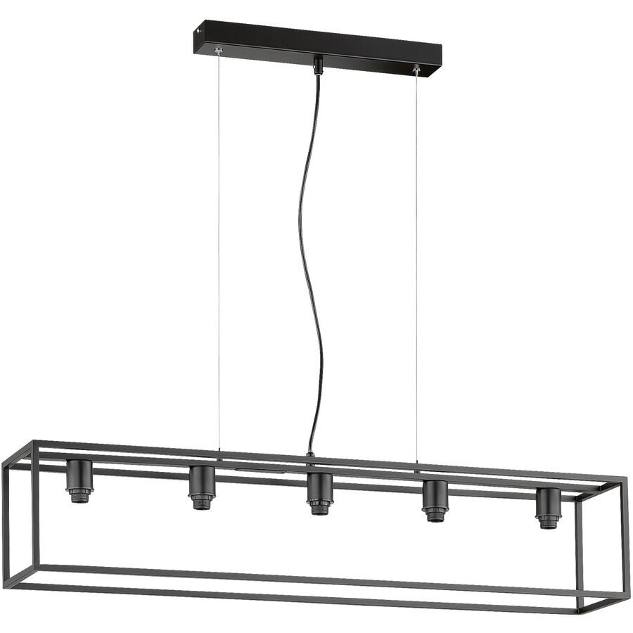 Pendellampe Nero M6 Schwarz Metall 95 cm 150 cm - Pendellampe