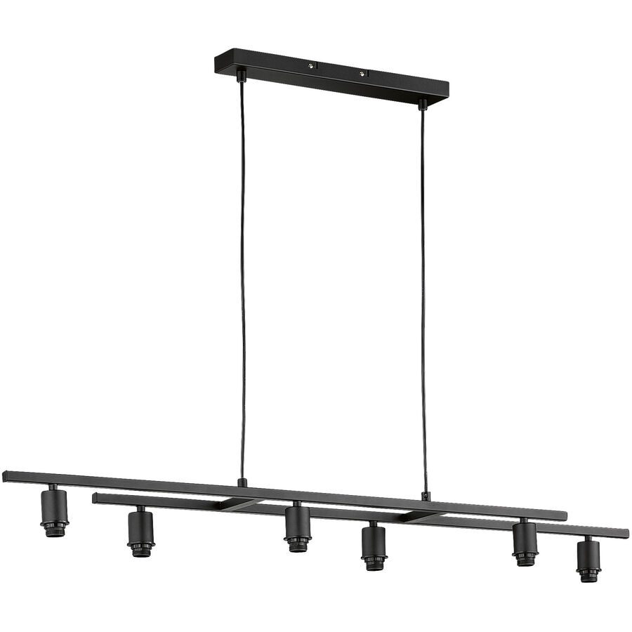 Pendellampe Nero M6 Schwarz Metall 115 cm 150 cm - Pendellampe