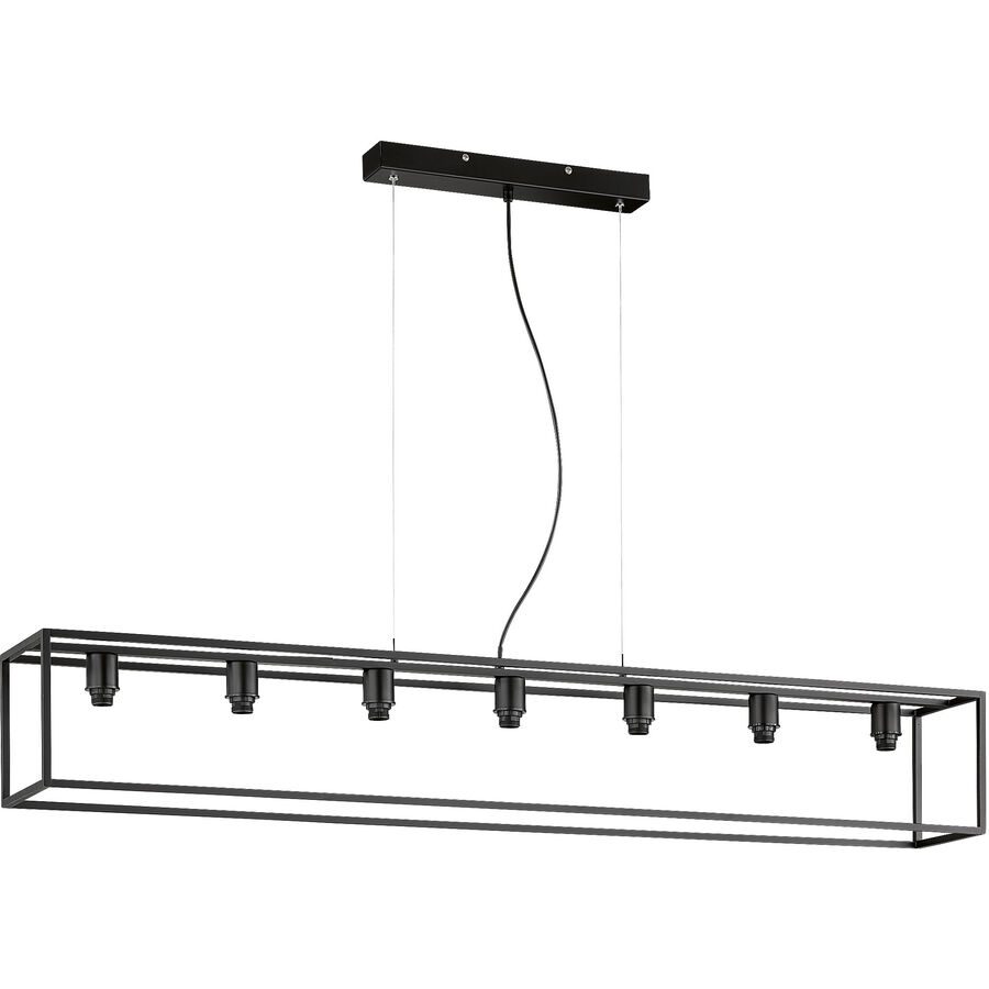 Pendellampe Nero M6 Schwarz Metall 130 cm 150 cm - Pendellampe