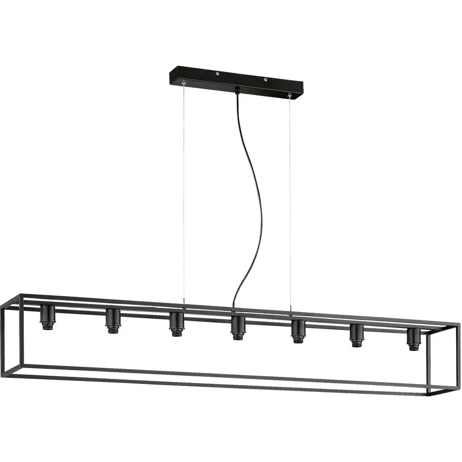 Pendellampe Nero M6 Schwarz Metall 130 cm 150 cm - Pendellampe