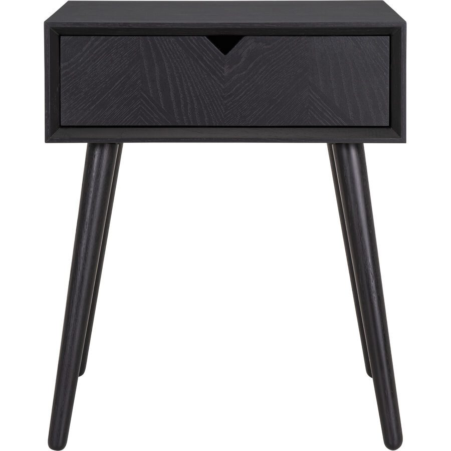 Nachttisch Cara Schwarz Holz 45 cm - Material: Holzwerkstoff - Nachttisch