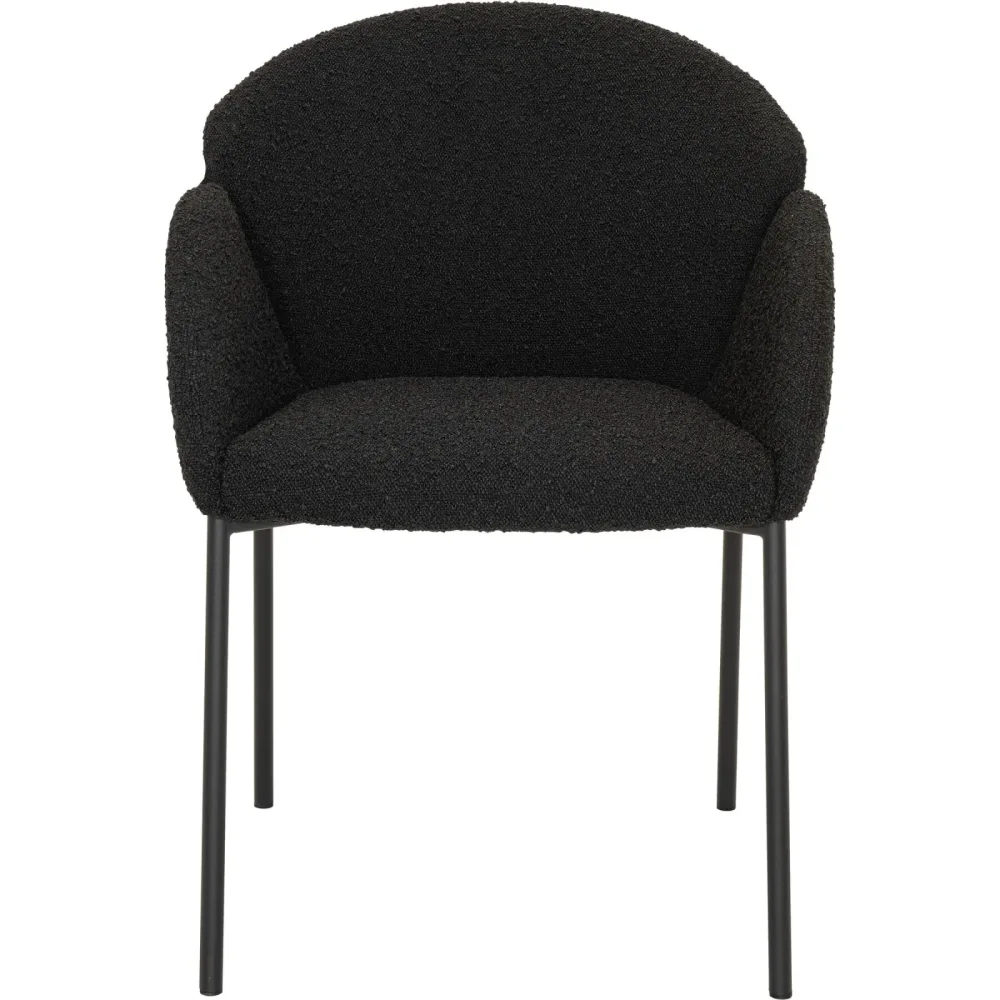 Stuhl Julia Schwarz Stoff/Metall 61.5 cm - Material: Bouclé Stoff, Metall - Stuhl