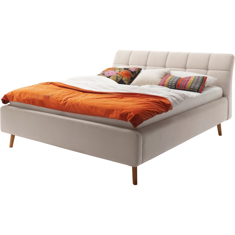 Bett Matero Beige Stoff 180 x 200 cm - Material: Bezug Stoff - Bett
