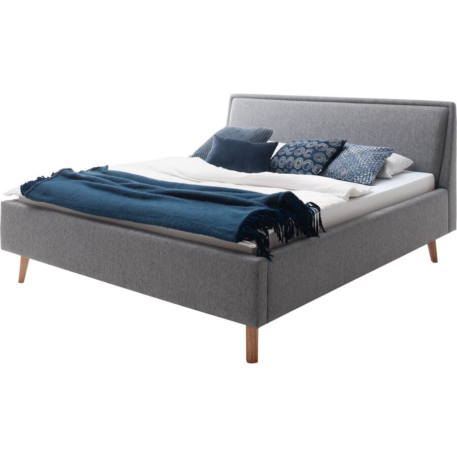 Bett Simas Grau Stoff 180 x 200 cm - Material: Bezug Stoff - Bett