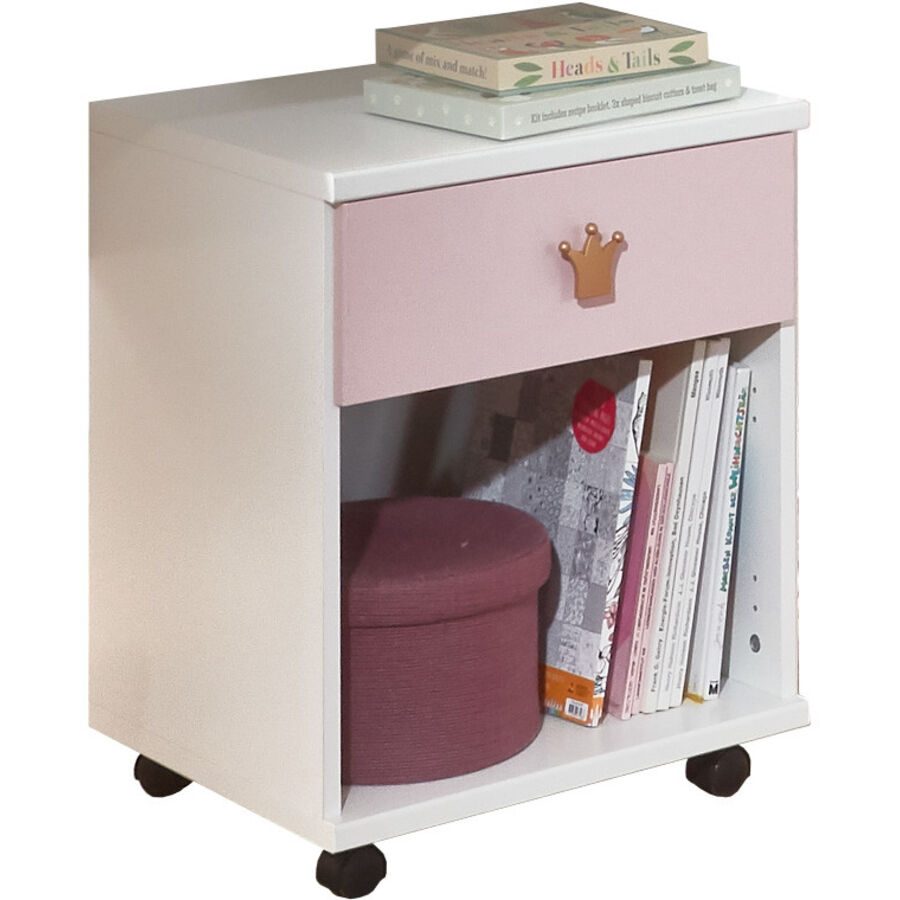 Rollcontainer Cindra Rosa/Weiss Holzwerkstoff 46 cm 58 cm 40 cm - Farbe: weiss/rosé - Rollcontainer