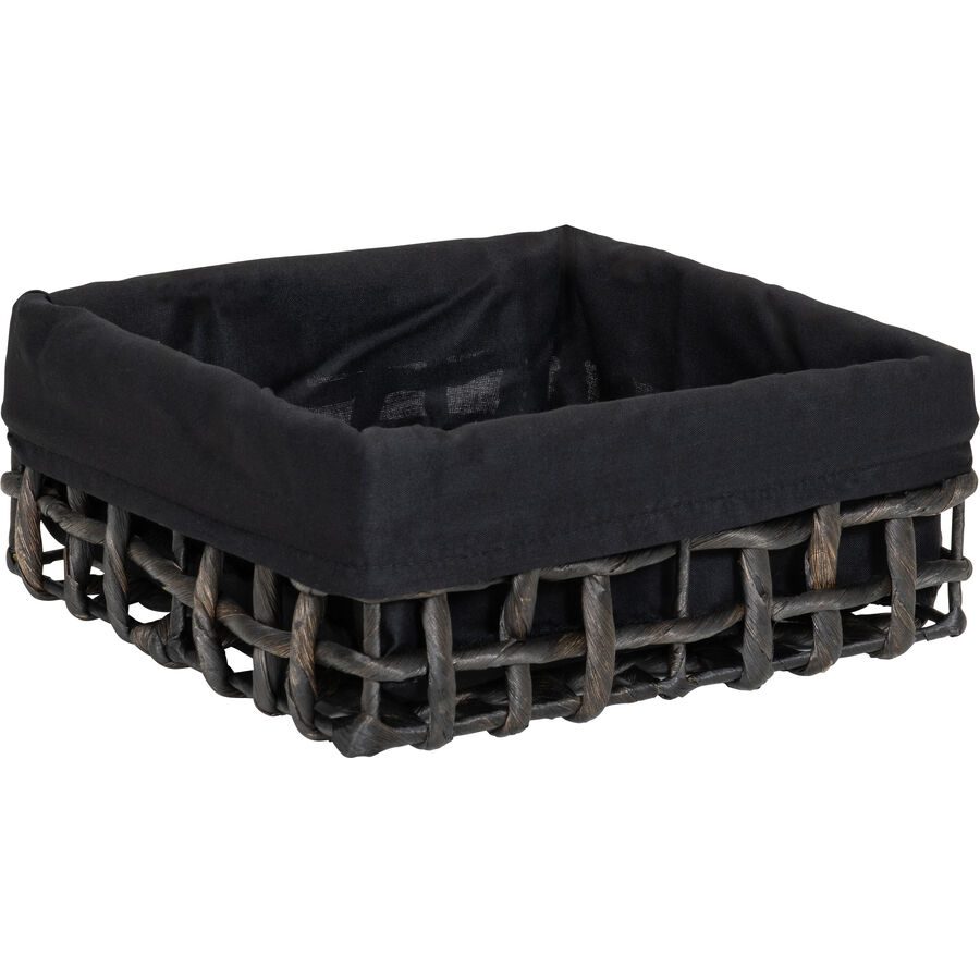 Korb Giulia H11xB26 schwarz - Material: Wasserhyazinthe/Leinen - Korb