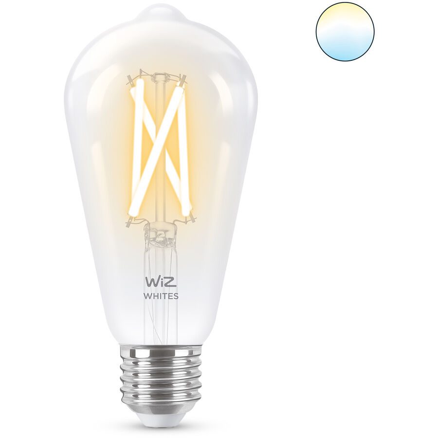 Leuchtmittel WiZ Glas E27 6.7 W - Farbe: Transparent - LED - Lichtfarbe: Extra warmweiss - Helles Neutralweiss - Leuchtmittel- LED Leuchtmittel