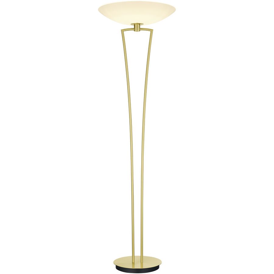 Designer-Stehlampe Bankamp Lady Messing matt dimmbar H 179 cm - LED - Lichtfarbe: Extra warmweiss - Material: Messing/Glas - Designer-Stehlampe- LED
