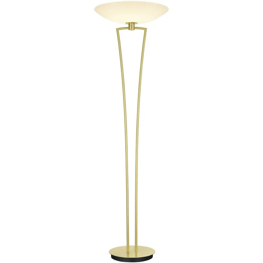 Designer-Stehlampe Bankamp Lady Messing matt dimmbar H 179 cm - LED - Lichtfarbe: Extra warmweiss - Material: Messing/Glas - Designer-Stehlampe- LED