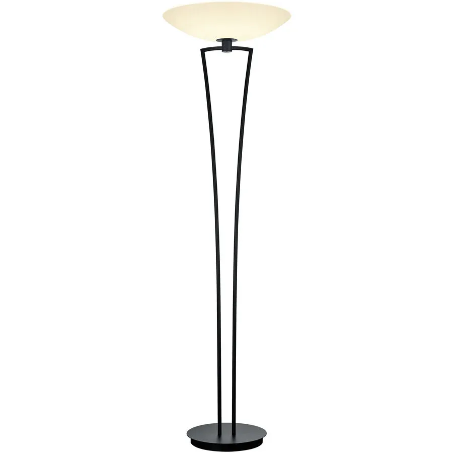 Designer-Stehlampe Bankamp Lady schwarz dimmbar H 179 cm - LED - Lichtfarbe: Extra warmweiss - Material: Messing/Glas - Designer-Stehlampe- LED